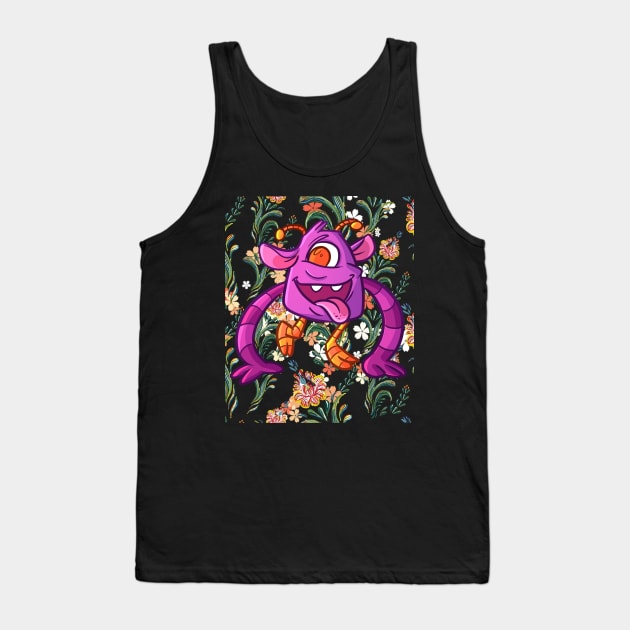 cute bacteria or beast smile  in flower Tank Top by funnyd